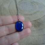 Pendentif petit ovale bleu nuit – Image 2