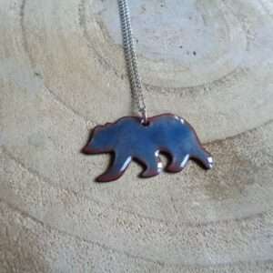 Pendentif "Ours" gris bleuté
