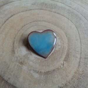 Broche "Cœur" bleu-vert