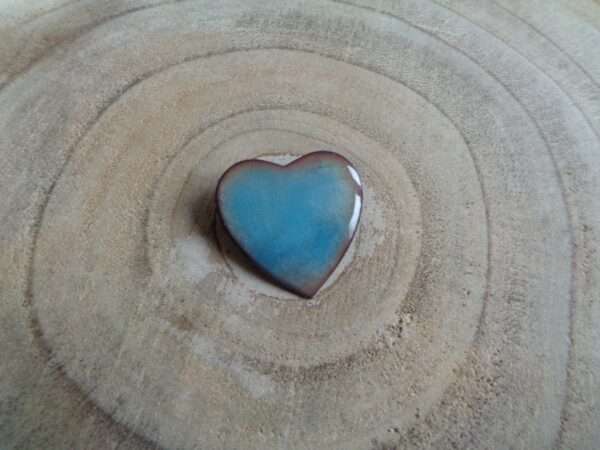 Broche "Cœur" bleu-vert