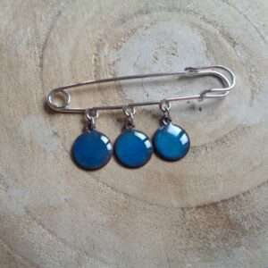 Broche-épingle petit rond bleu turquoise