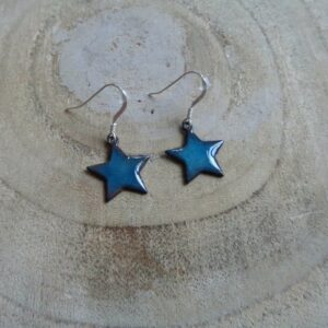 Boucles d'oreilles étoile bleu turquoise