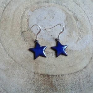 Boucles d'oreilles étoile bleu nuit