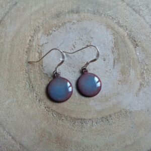 Boucles d'oreilles petit rond bleu-vert