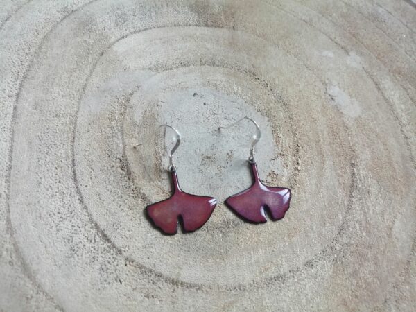 Boucles d'oreilles feuille de ginkgo
