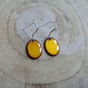 Boucles d'oreilles ovale jaune