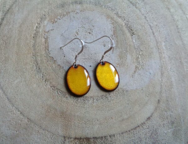 Boucles d'oreilles ovale jaune