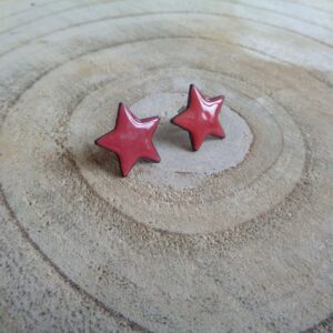 Boucles d'oreilles clous étoiles roses