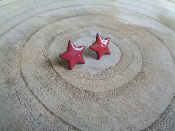 Boucles d'oreilles clous étoiles roses