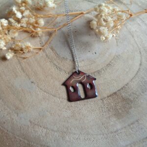 Pendentif "La maison Gris bleuté"