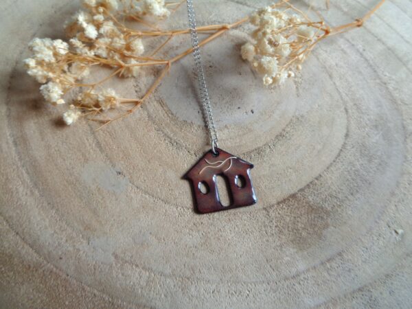 Pendentif "La maison Gris bleuté"