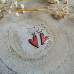 Boucles d'oreilles cœur stylisé