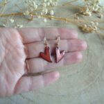 Boucles d'oreilles cœur stylisé – Image 2