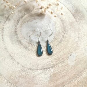 Boucles d'oreilles petite goutte bleu turquoise