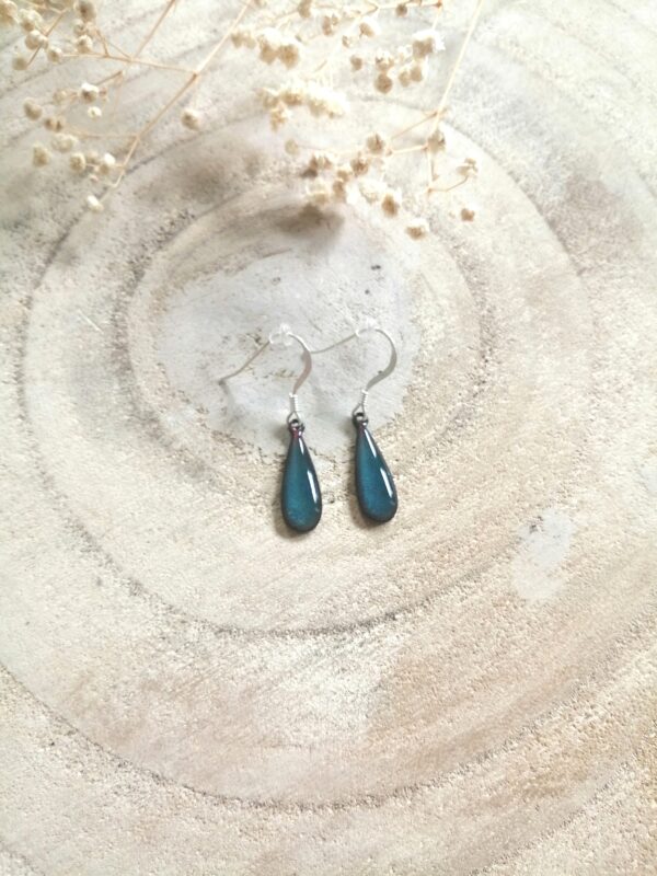 Boucles d'oreilles petite goutte bleu turquoise