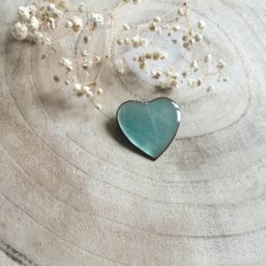 Broche Cœur vert d'eau