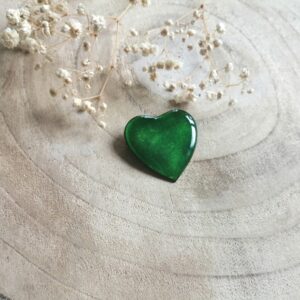 Broche Cœur vert émeraude