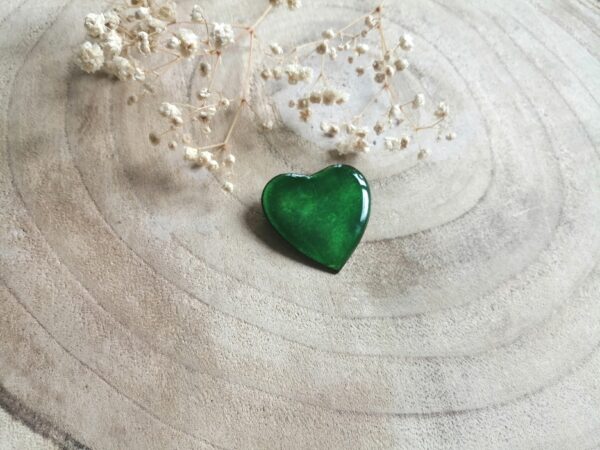 Broche Cœur vert émeraude
