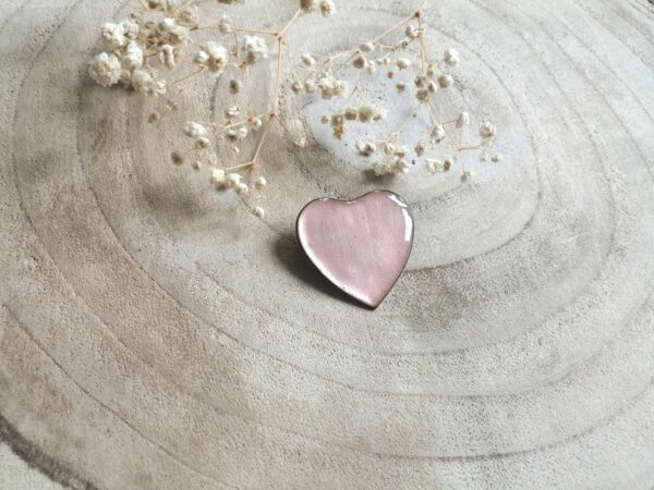 Broche Cœur rose pâle