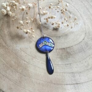 Pendentif rond avec goutte "Couleurs urbaines"