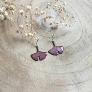 Boucles d'oreilles feuille de ginkgo