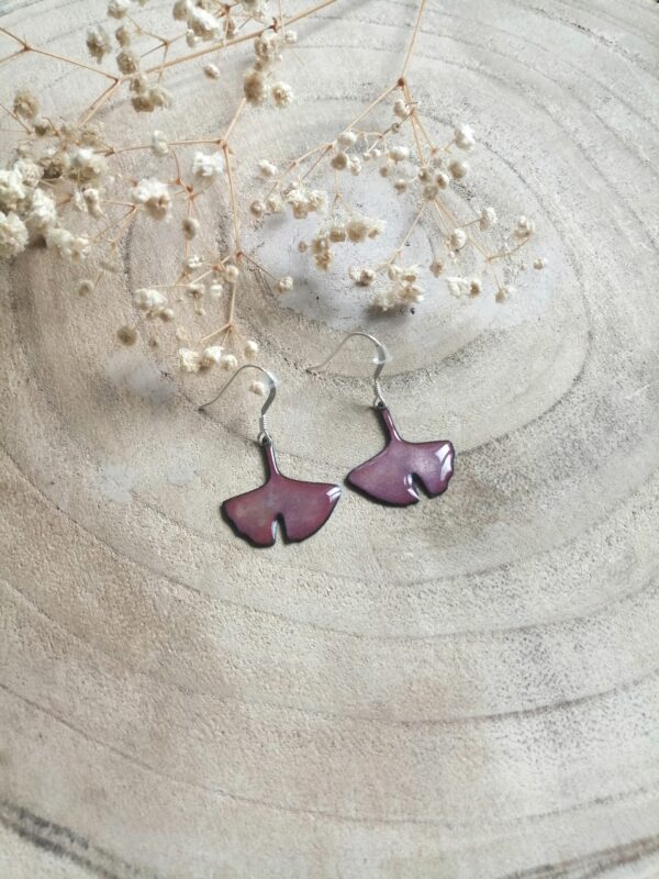 Boucles d'oreilles feuille de ginkgo