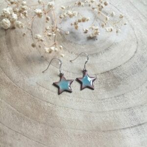Boucles d'oreilles étoile vert d'eau