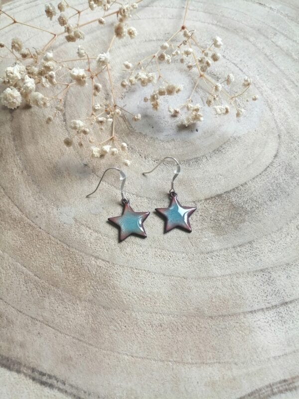 Boucles d'oreilles étoile vert d'eau