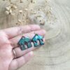 Boucles d'oreilles maison bleu turquoise – Image 2
