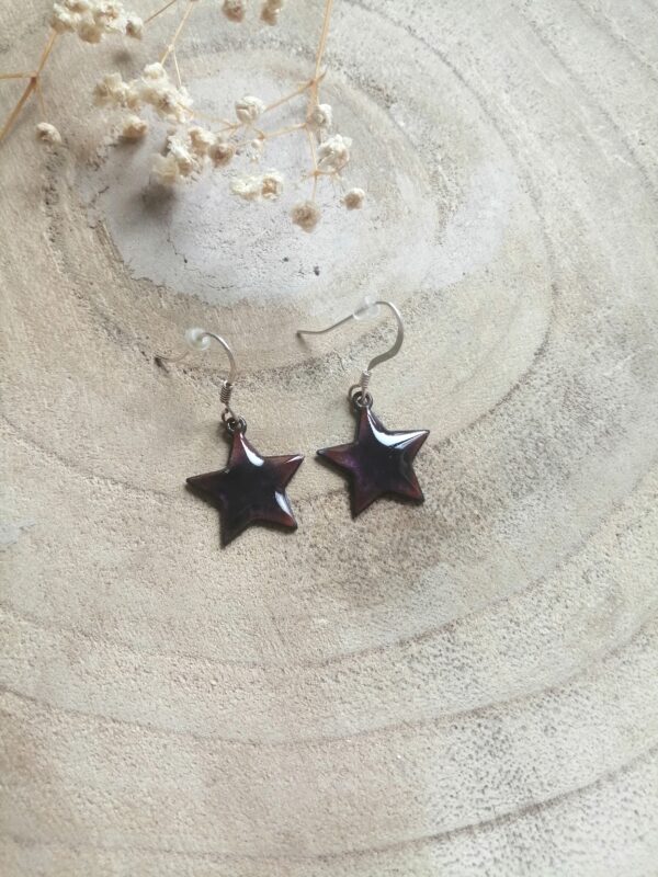 Boucles d'oreilles étoile violet (-40%)