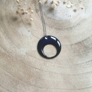 Pendentif rond bleu nuit (-40%)