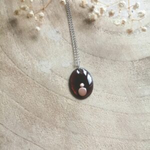 Pendentif petit ovale marron "Les cuivrés" (-40%)