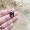 Pendentif petit ovale marron "Les cuivrés" (-40%) – Image 2
