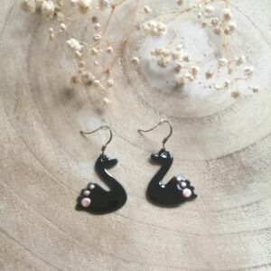 Boucles d'oreilles cygne noir (-40%)