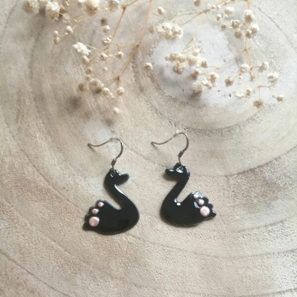 Boucles d'oreilles cygne noir (-40%)