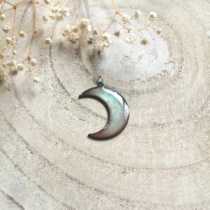 Pendentif grand croissant de lune vert clair