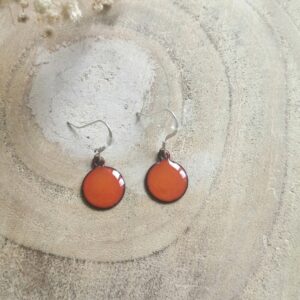 Boucles d'oreilles petit rond orange