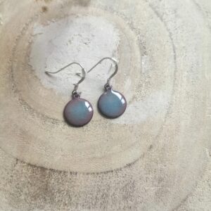 Boucles d'oreilles petit rond bleu-vert clair