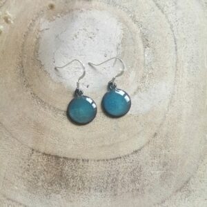 Boucles d'oreilles petit rond bleu turquoise