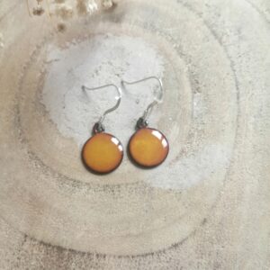 Boucles d'oreilles petit rond jaune