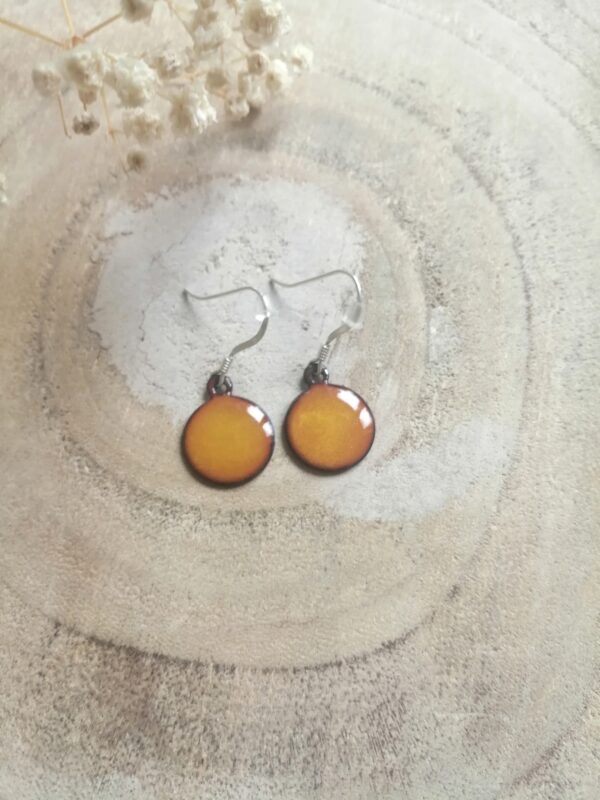 Boucles d'oreilles petit rond jaune