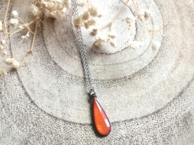 Pendentif petite goutte orange