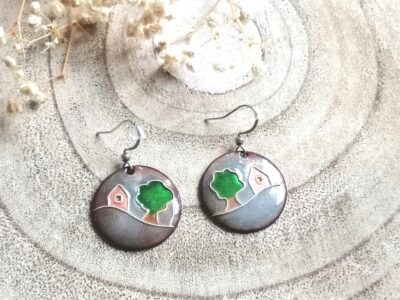 Boucles d'oreilles "La maison et l'arbre"