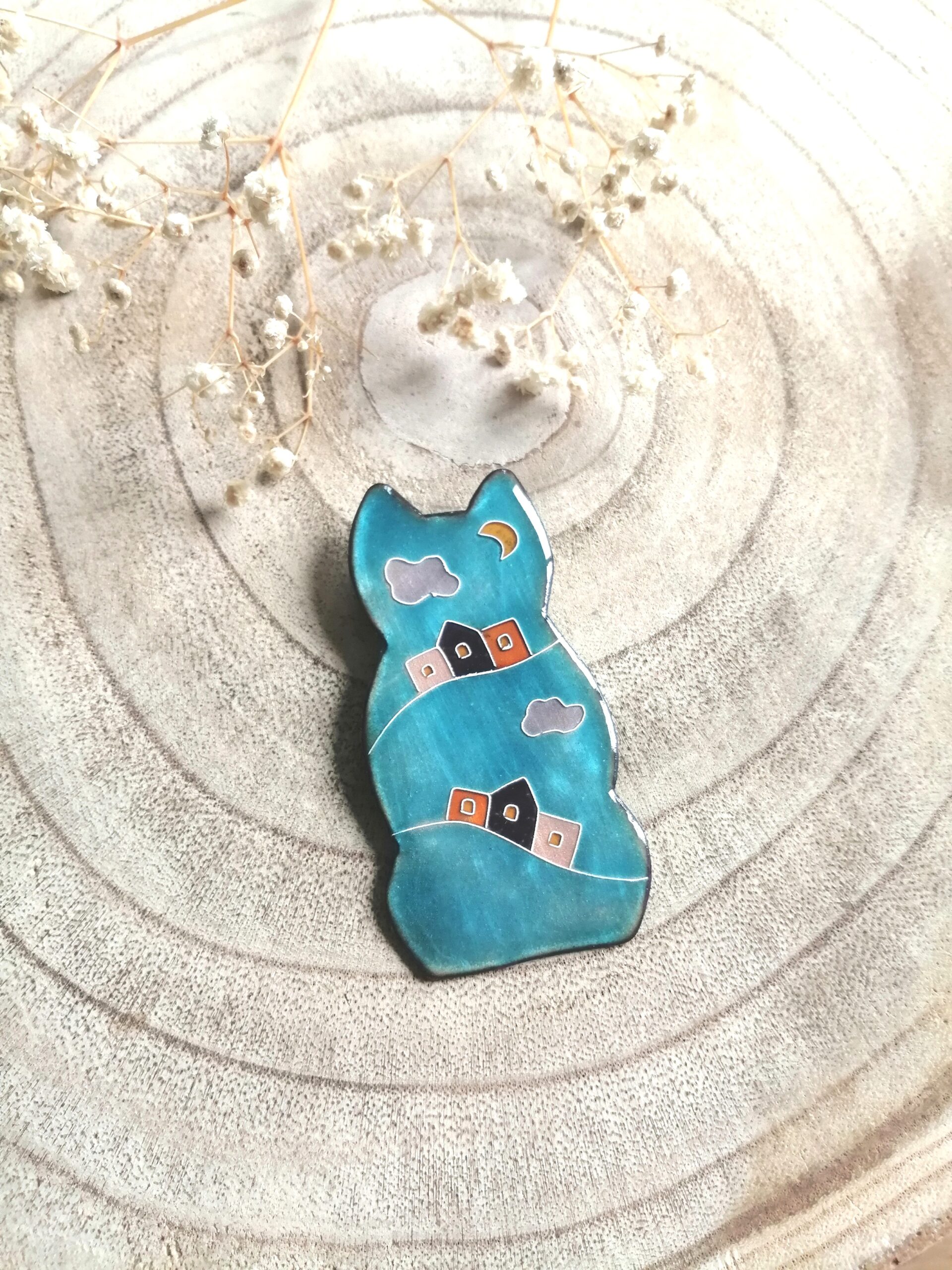 Broche chat "Couleurs urbaines"