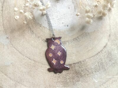 Pendentif hibou "dans les étoiles"