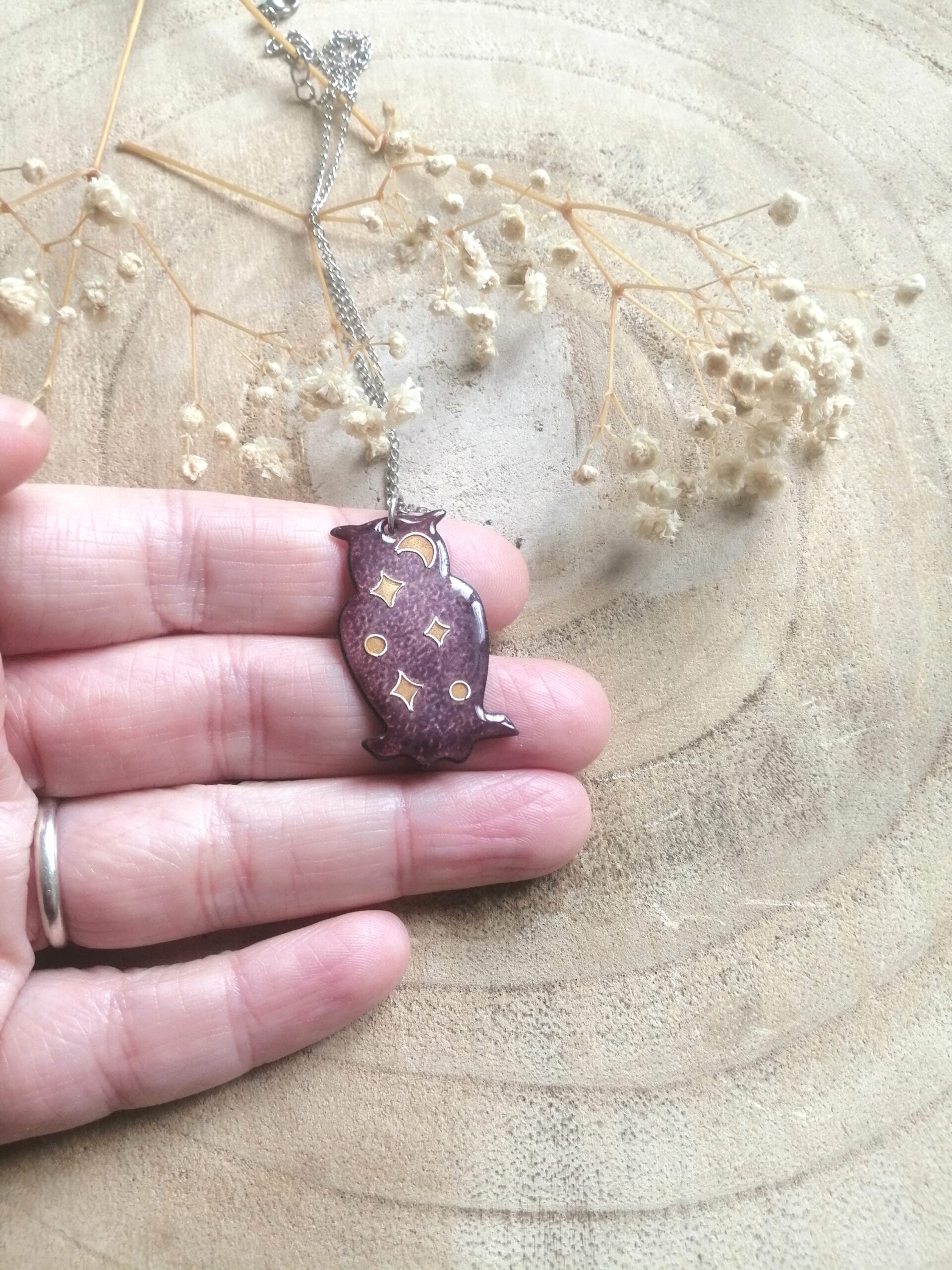 Pendentif hibou "dans les étoiles" – Image 2